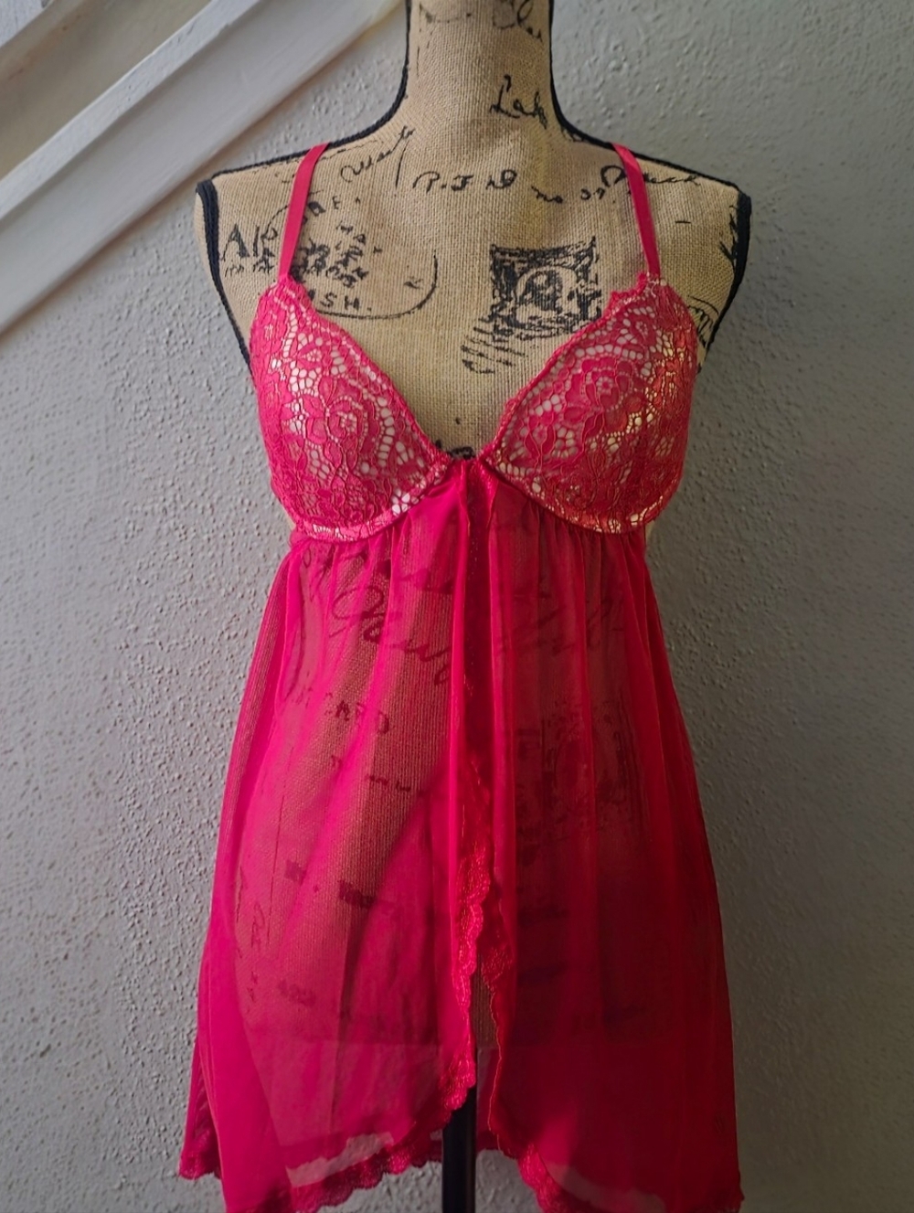 Rampage Lingerie Dress Size Large Lace Slip Chemise Coquette